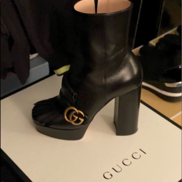 gucci marmont platform boots